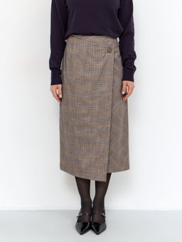Юбка T-lab TL-SKT-010TK-JSP-бежевый клетка  фото 6