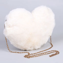 Сумка из плюша «Сердце», 20×20 см, белая