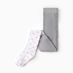 Колготки детские KAFTAN «Котик», 104-110 см, серый/белый