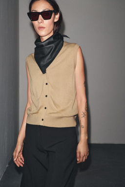 PLAIN KNIT WAISTCOAT TOP - Zara фото 2