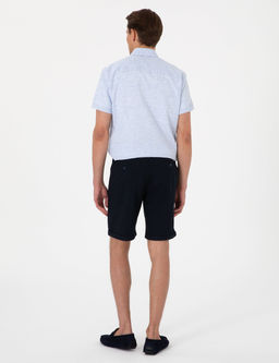 Lacivert Slim Fit Beli Lastikli Ba_c_kl_ Dokuma _ort