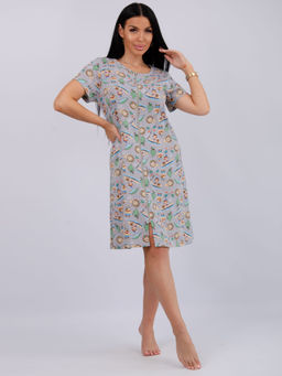 Халат "Красотка 8" серый, трикотаж