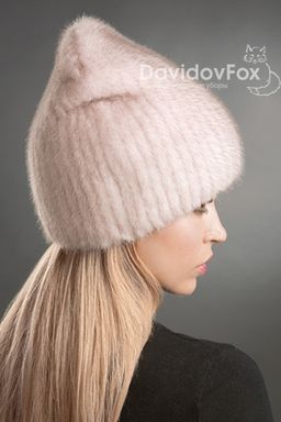 Шапка Бини норка кизил