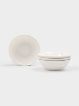 Тарелки глубокие Доляна White Label, набор 4 шт., 15×5 см, фарфор, белые