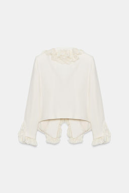 CHAQUETA FLECOS CON LINO ZW COLLECTION / Crudo - Zara фото 7