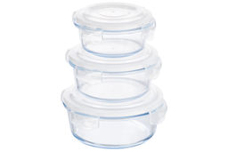 Набор 3 круглых контейнеров 400 мл, 600 мл, 950 мл с пластик. крышк. с защел., с сил.уплотн - Elan gallery фото 11