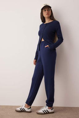 Lacivert Loose Jogger Kal?n Ici Polarl? Orme Esofman Alt? Pantolon TWOAW23EA00151 - Trendyolmilla фото 2