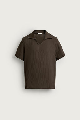 POLO REGULAR FIT ESTRUCTURA CALADOS / Marr?n - Zara фото 8