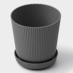 Горшок для цветов с поддоном, 12×11.5 см, пластиковый, серый