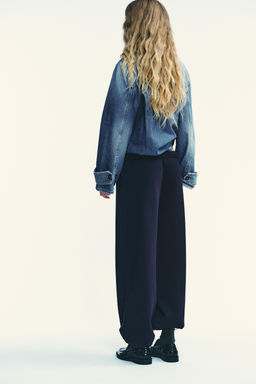 BASIC STRAIGHT PLUSH TROUSERS WITH ADJUSTABLE HEM - Zara фото 6