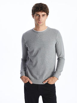 Bisiklet Yaka Uzun Kollu Erkek Sweatshirt - Waikiki фото 2