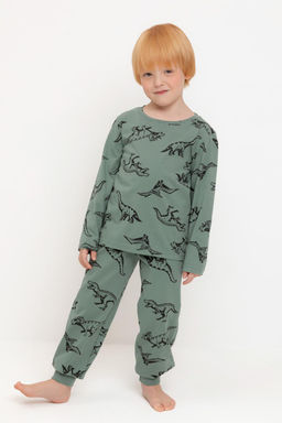 К 1561/весенний зеленый,динолэнд пижама дет