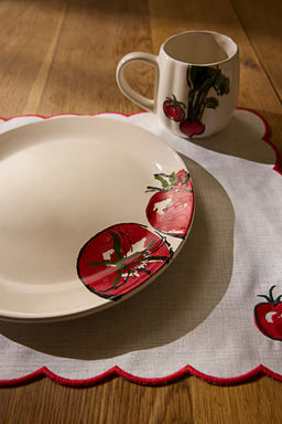 Trendyolmilla Home 4lu Seramik Domates Bask?l? Buyuk Boy Pasta Tabag? Seti 27cm TPHSS25TBK00018  фото 5