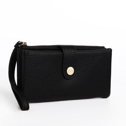 Кошелёк на кнопке, цвет чёрный