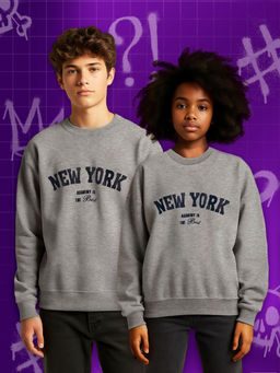 Свитшот "New York",серый меланж