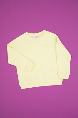 Erkek _ocuk Sar_ Bisiklet Yaka Basic Sweatshirt