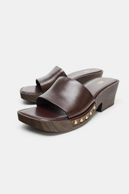 SANDALIA PIEL TACHAS / Marr?n - Zara фото 4