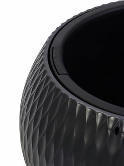 Кашпо для цветов Жемчужина, 7 л, d=36 см, h=22 см, пластик, со вставкой, цвет графитовый - Simaland фото 2