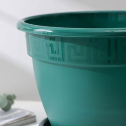 Горшок для цветов с поддоном Антик, 4.9 л, d=25 см, пластиковый, цвет малахит - Simaland фото 2