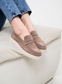 Лоферы туфли 176.1593be.Капучино замша