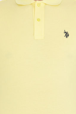 U. S. Polo Assn Мужская светло-желтая базовая футболка с воротником-поло - U.s. polo assn фото 6