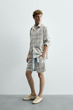 CAMISA REGULAR FIT CUADROS / Celeste - Zara фото 4