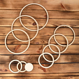 Заготовка для декорирования Mr. Carving БА-70 Кольца для макраме фанера d 25 см х 0.6 см 9 шт . БА-70 фото 3