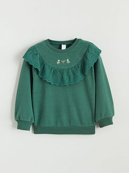 Bebe Yaka K?z ?ocuk Sweatshirt ve Tayt Pantolon