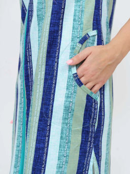 Халат женский, цвет синий зеленый