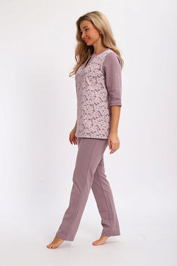 Пижама с брюками футер с начёсом (01059, кофе)