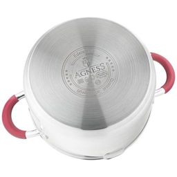 КАСТРЮЛЯ AGNESS PROFI HOME СО СТЕКЛЯННОЙ КРЫШКОЙ, 5,0Л 24X13.5 СМ ЦВЕТ РУЧЕК:БОРДО  фото 6