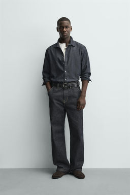 EMBROIDERED HEART DENIM CHINO TROUSERS
