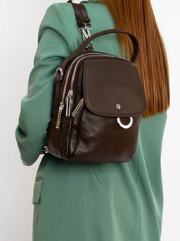 LACCOMA рюкзак 18148-коричневый натуральная кожа полиэстр  фото 6