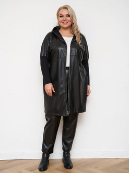 Пальто из эко-кожи PL10209BLK01 - Артесса фото 14