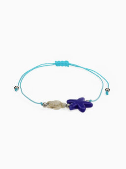 Браслет «Звезда» на нити, черепашка, фиолетовый в серебре