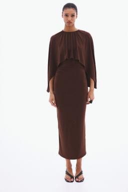 Vestido drapeado con capa decorativa - H&m фото 6