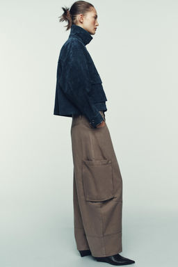 100% LEATHER BOMBER JACKET - Zara фото 3