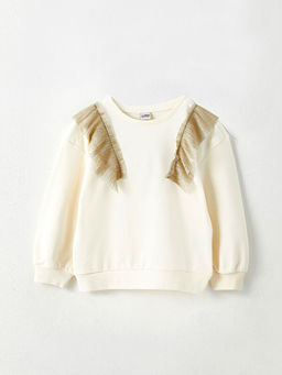 Bisiklet Yaka F?rf?r Detayl? Uzun Kollu K?z ?ocuk Sweatshirt