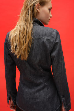 Camisa denim entallada - H&m фото 3