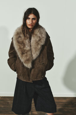 100% SHEEPSKIN SUEDE LEATHER JACKET - Zara фото 2