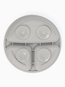 Тарелка детская секционная с ложкой и вилкой, 3 секции, серый, Mum&Baby