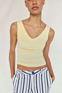 CAMISETA HOMBROS DESCUBIERTOS / Amarillo pastel - Zara фото 2