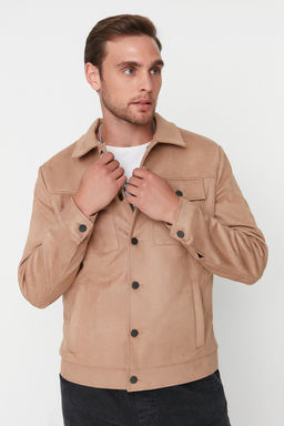 TRENDYOL MAN Camel Regular Fit Cepli Dugmeli K?sl?k Mevsimlik Suet Ceket Mont TMNAW23MO00037 - Trendyolmilla фото 4