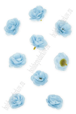 Головки цветов "Роза" 3,5 см (20 шт) SF-7874, голубой