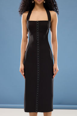 Siyah Agraf Detayl? Dokuma S?k Abiye Gece Mezuniyet Elbisesi TPRSS25EL00060 - Trendyolmilla фото 3