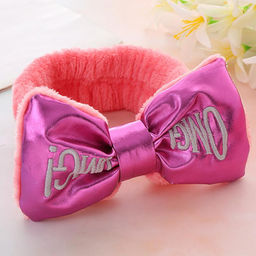 Плюшевая повязка для волос OMG ,цвет фуксия .