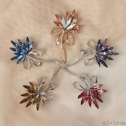 Брошь Букет 9 см / 38B-10-1 /уп 420/ (Бело-розовый )