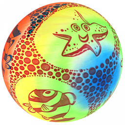 Мяч игровой Подводный мир д18см, радужный, ПВХ (Китай)