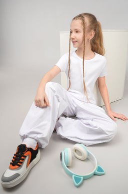 Футболка для девочки в рубчик из рибаны Happyfox  фото 44