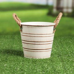 Кашпо «Ведёрко полоски», 13×13×12 см, МИКС